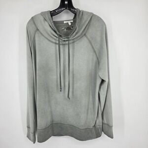 Maurices Gray Cowl Neck Long Sleeve Hoodie Sweatshirt Casual Comfy Size 2